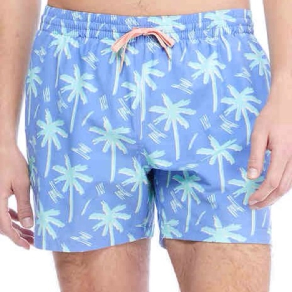 Chubbies The Prince of Prints Swim Trunks Lined Drawstring Palm Tree Large